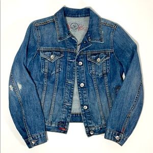 GAP vintage distressed denim jacket
